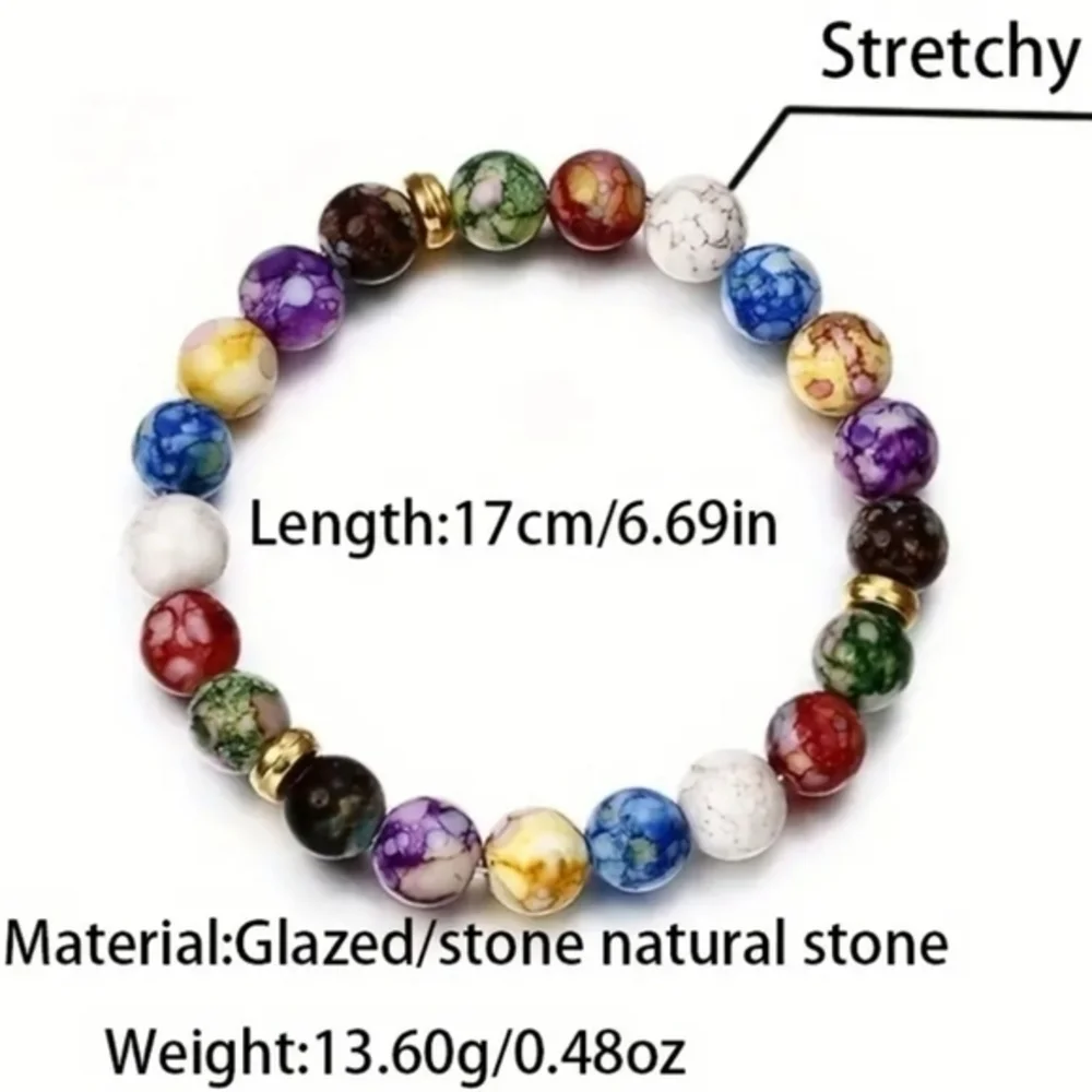 Seven Chakra Crystal Energy and Healing Natural‎ Stone Bracelet
